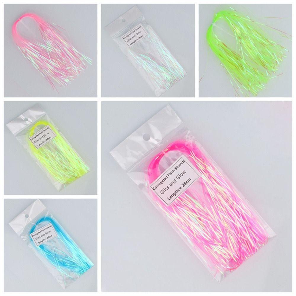 1mm Width Corrugated Flash Strands Fish Scale Gliss Glow Strands Tying Flash Tinsel  Jig Hook