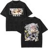 Japanese Anime Demon Slayer Uzui Tengen Washed Tshirt Muscular Ninja Mice Muki Gym Mouse Graphic Tshirts Oversized Streetwear