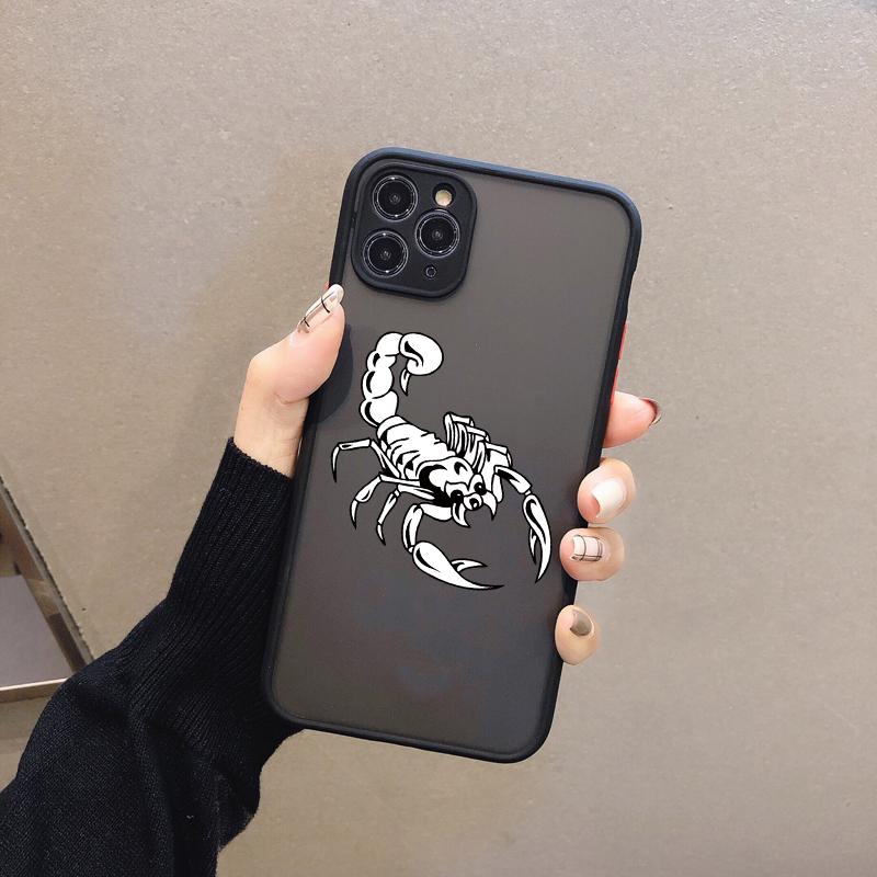 Полуобернутый жесткий чехол для телефона Скорпион для iPhone X XR XS X 16 15 12 11 13 14 Pro Max задние чехлы 7 8 plus SE2 mini Обложка Coque