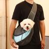 Pet Carrier Backpack Large Capacity Zipper Closure Hands-Free Mesh Sling Bag Breathable Design Mesh Cloth Crossbody Shoulder Bag