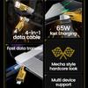 2 в 2 PD 65 Вт 27 Вт USB-кабель Type C с двумя разъемами Lighting Mecha Style для быстрой зарядки USB-кабелем C для iPhone 15 Samsung Xiaomi