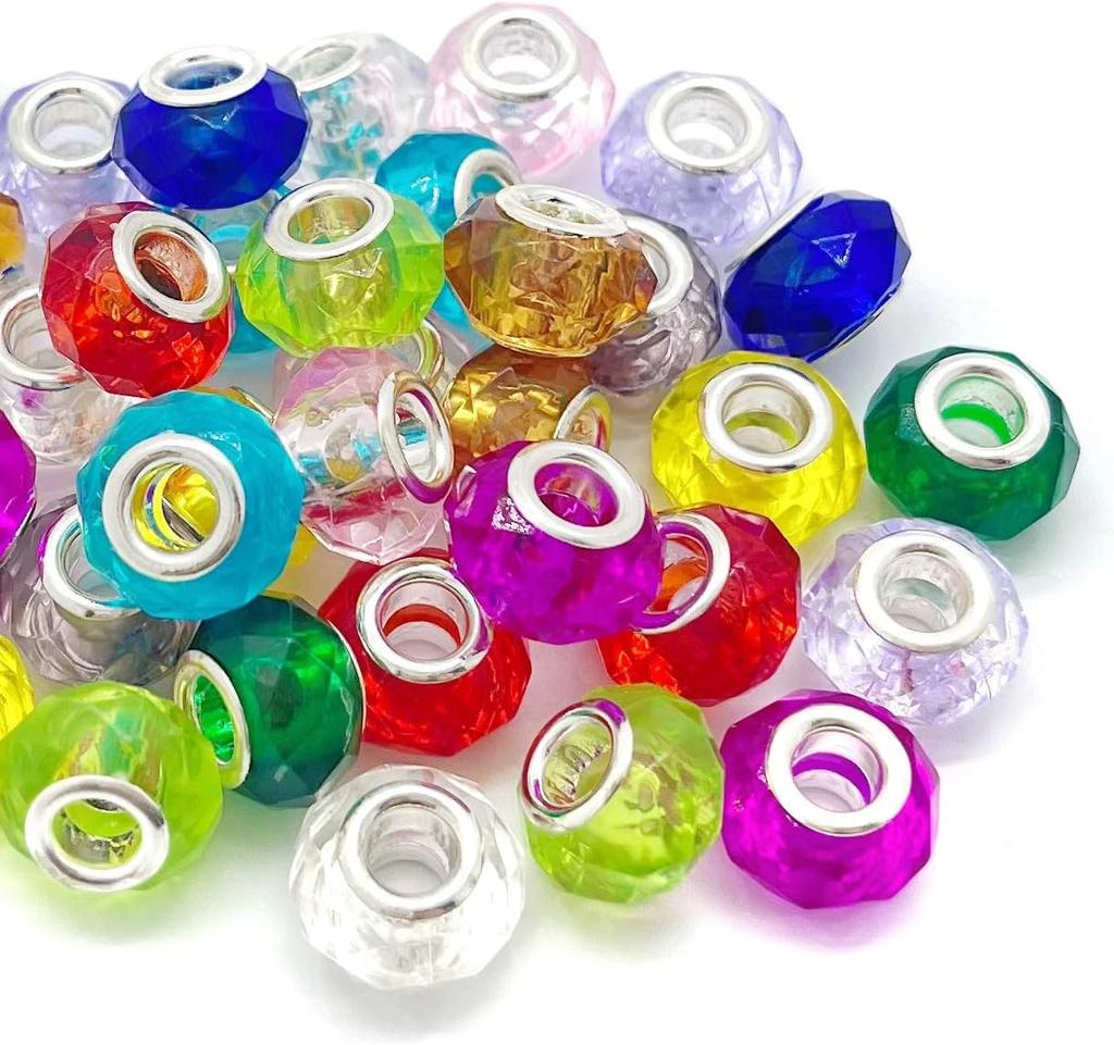 12/30/60 шт. европейские большие отверстия бусины-разделители Lampwork ассорти европейские бусины для рукоделия смешанные цвета для самостоятельного изготовления ожерелья браслета ювелирных изделий