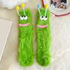 1 Pair Cartoon Socks Funny Expression Decoration Animal Big Eyes Thick Fuzzy Plush Warmth Retention Fall Winter Floor Socks Holiday Gift