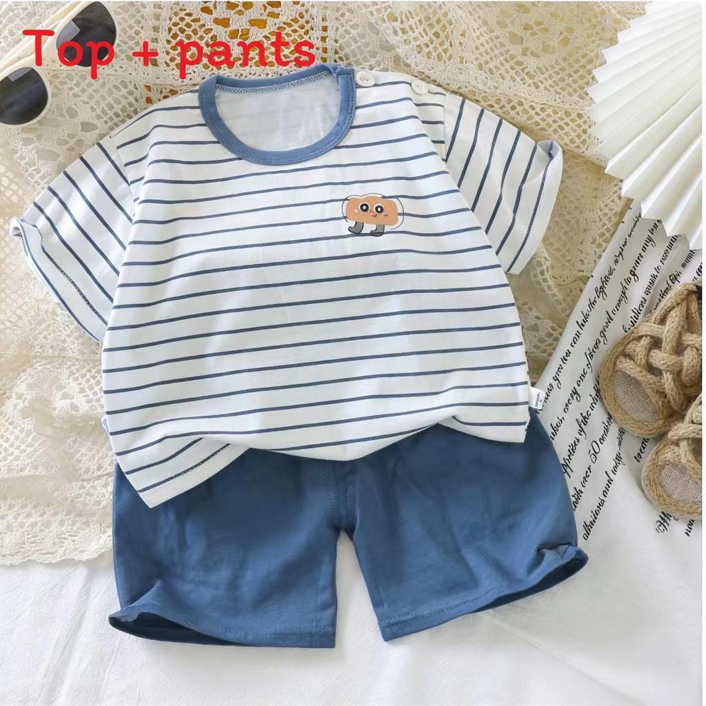 Childrens Summer Cartoon Hoodie And Shorts Set With Soft Cotton For Kids
