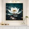 5d DIY Алмазная картина, вышивка крестом, белые цветы лотоса, алмазная вышивка, мозаика, полный круглый дрель, домашний декор, искусство