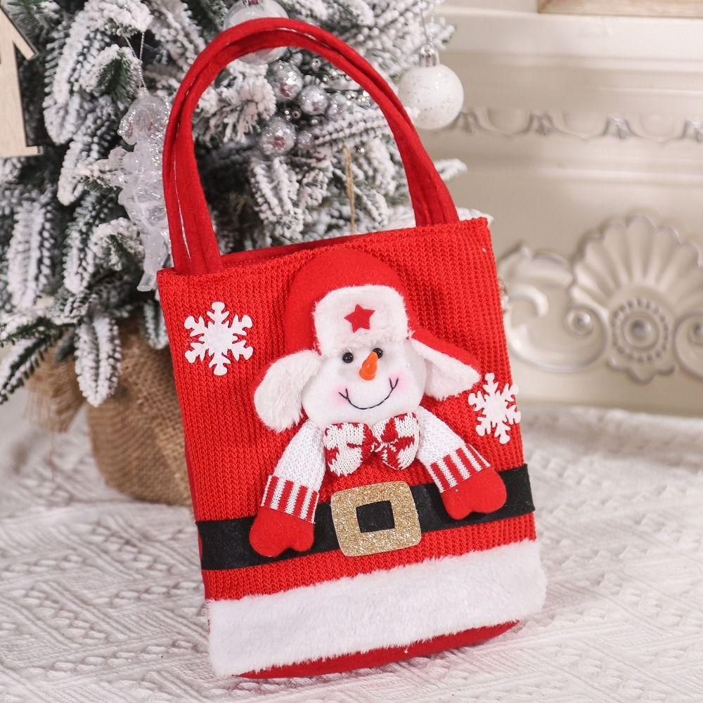 Santa Claus Candy Tote Bag Large Capacity Christmas Gift Bag Portable Christmas Handbag Sack