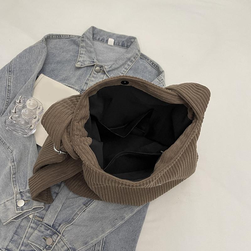 Модная универсальная сумка через плечо для колледжа, вельветовая квадратная сумка для женщин, большая вместимость, для отдыха, портативная сумка через плечо