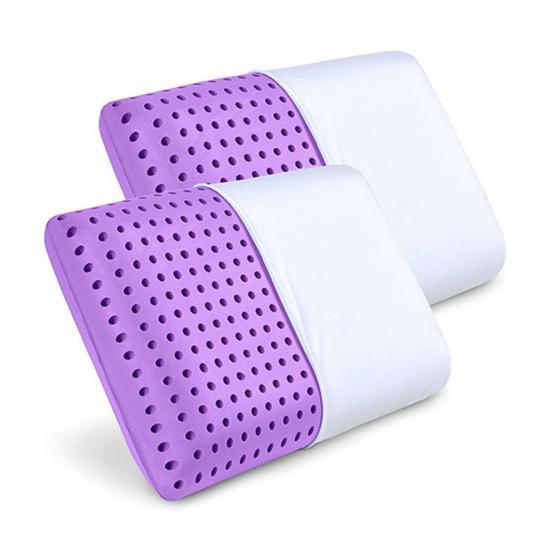 Охлаждающая подушка для сна с эффектом памяти, вентилируемая, лавандовая, для сна на спине и боку