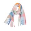 Autumn and Winter New Thickened Shawl Imitation Mohair Coarse Whiskers Colorful Plaid Scarf