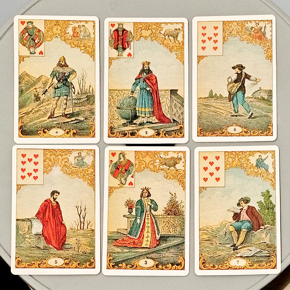 Винтажные Антикварные Карты Гадания на Судьбу 9*6 см, Оракул из 32 Карт Le Jeu Du Destin Antique, Традиционные Карты Картомантии