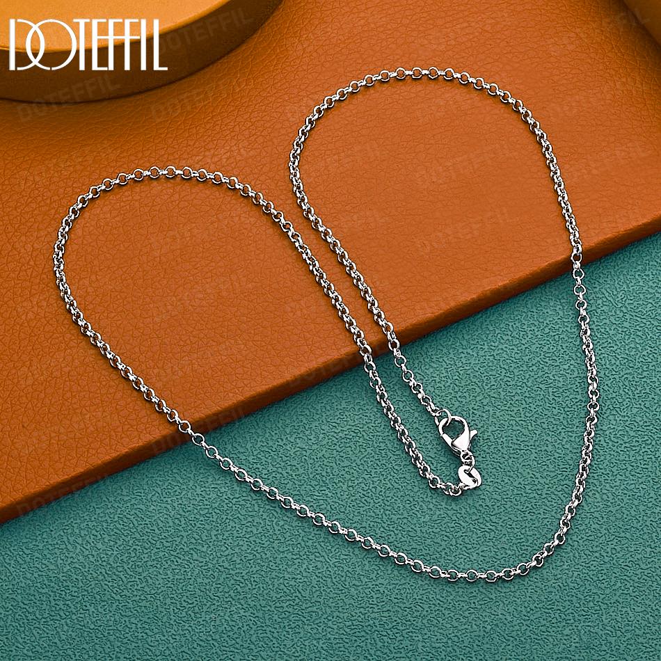 Модное ожерелье из стерлингового серебра 925 пробы, 18 дюймов, цепочка О, свадебное украшение