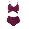 Сексуальный комплект бикини, беспроводной дышащий купальный костюм без рукавов с высокой талией и контролем живота для отпуска