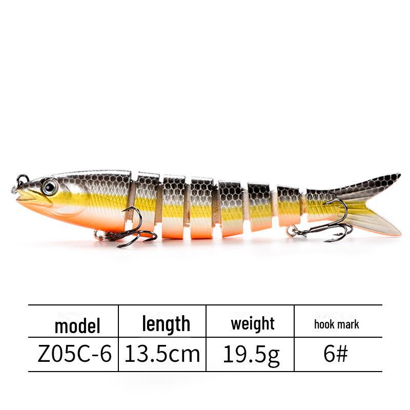 Многосекционная твердая приманка для пресноводной рыбы, 14 см, 8 секций, дальний заброс - популярная распродажа рыболовных снастей.