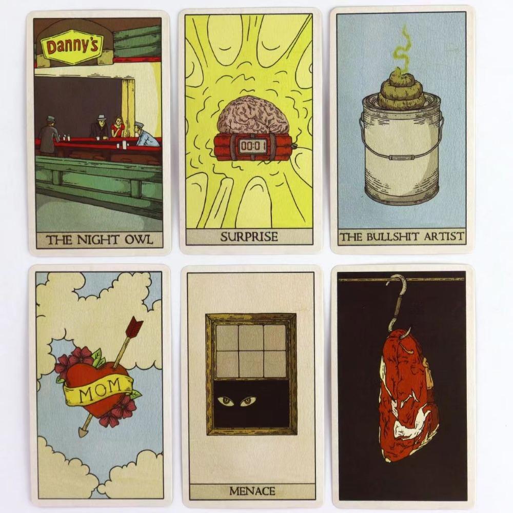 Реальные карты Таро, 78 шт., карты 10,3*6 см. Причудливый, забавный и уникальный набор карт. Новые произведения искусства и новые уникальные персонажи.