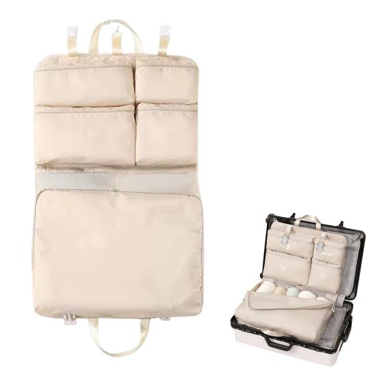 Подвесная сумка-органайзер для упаковки, большая вместимость, 5 отделений, застежка-молния, машинная стирка, расширяемая сумка-органайзер