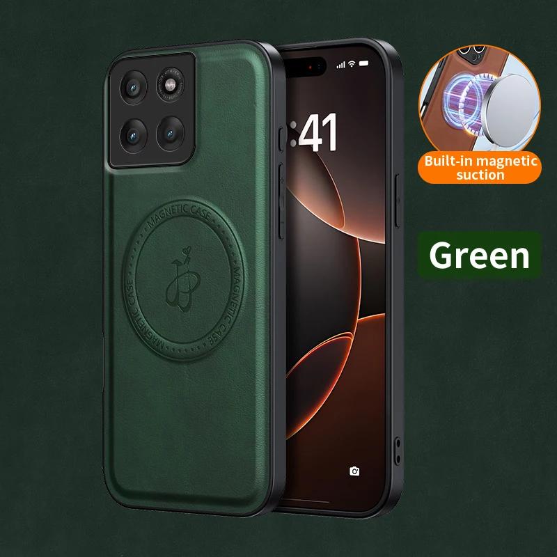 Wireless Charging Magnetic Case for Motorola Edge 60 Pro Moto Edge 60 Fusion Protective Cover PU Leather Hard Back Shell Coque