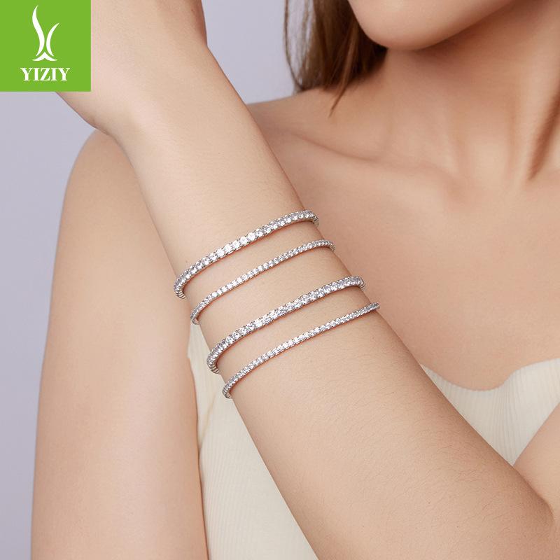 Light Luxury Full Diamond S925 Sterling Silver Bracelet Fashion High Sense Shining Zircon Bracelet Jewelry Ladies