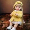 KEIUMI Кукла-девочка Reborn 55 см, реалистичная, полностью силиконовая, виниловая, для детей, для игр, подарки на день рождения, Рождество, с аксессуарами для кормления