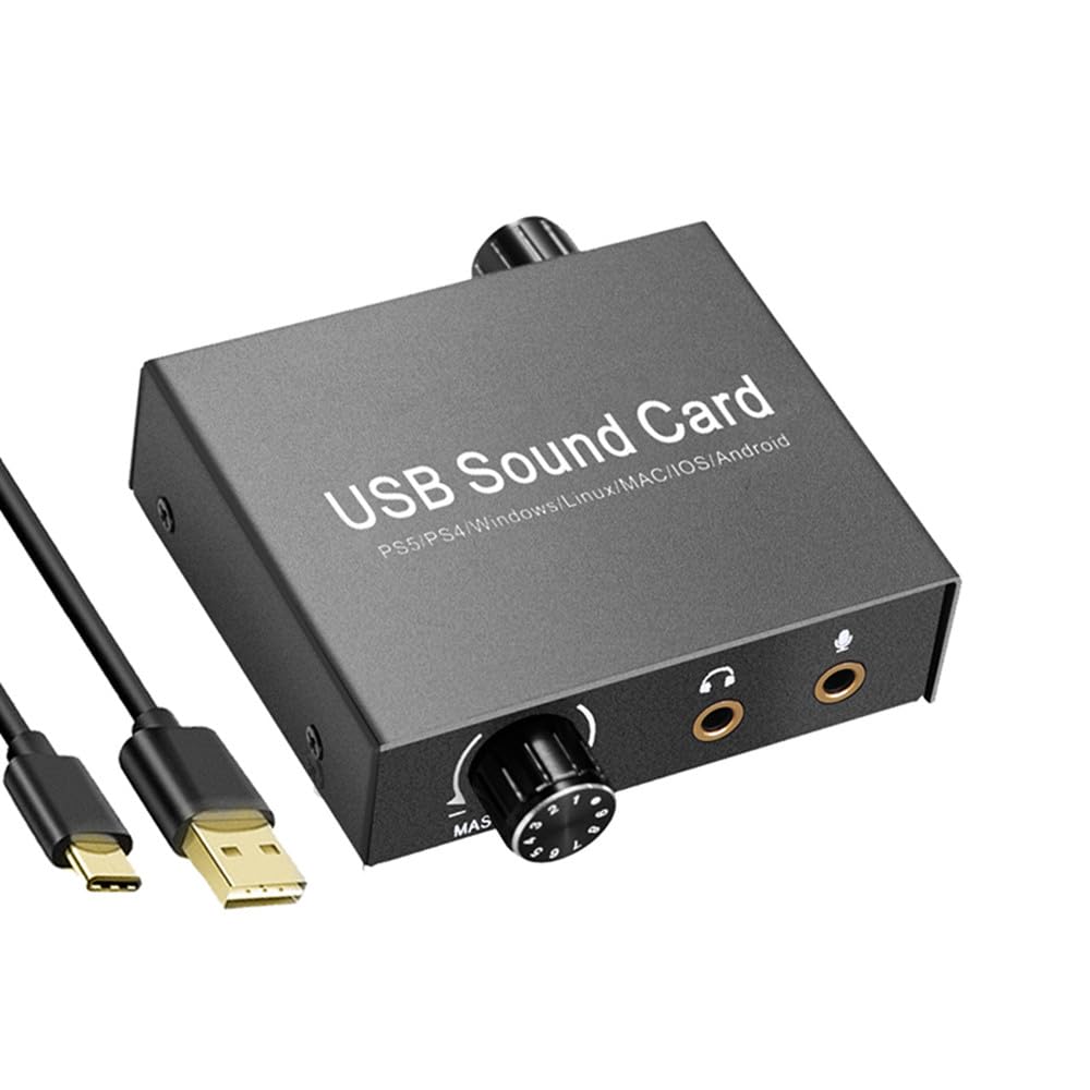 USB-звуковая карта H.May 2.0, порт 3,5 мм, без драйверов USB, слышимый звук, совместима с PS5, компьютерами, планшетами, смартфонами и т.д.. Внешний постоянный верх