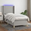 VidaXL Bed Slatted Base with Mattress and LEDs, Upholstered Bed, Single Bed, Adult Bed for Interior Bedroom, 3138685