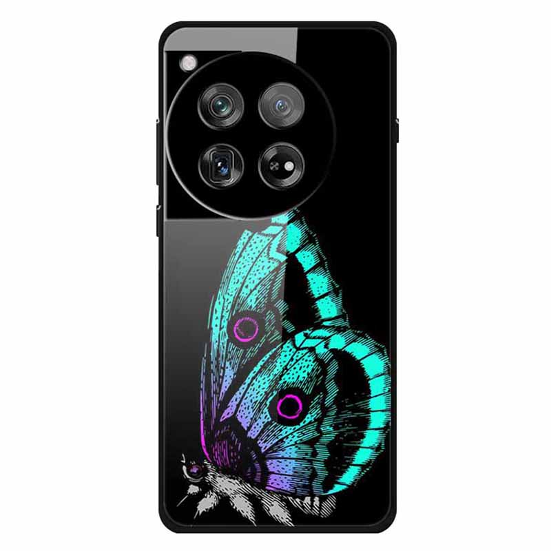 For OnePlus 12 5G Phone Case Pattern Printing Tempered Glass Shockproof Cover