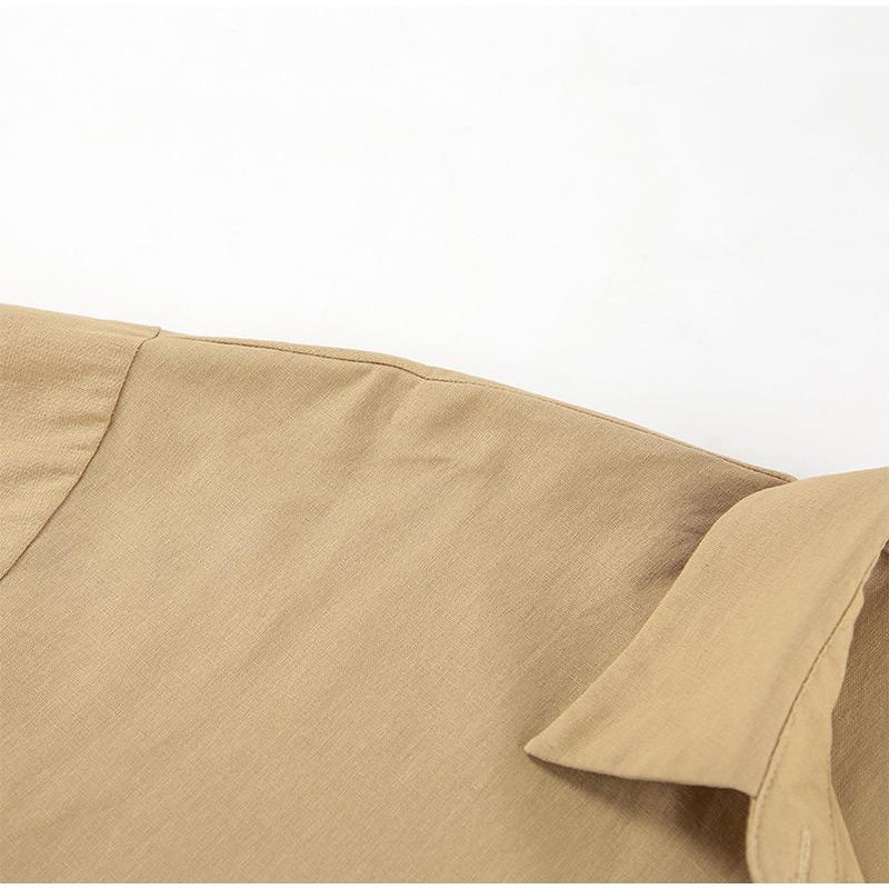 Повседневный комплект с шортами для женщин, весна-лето, лацканы, пуговицы, карманы, блузки, длинные рукава, эластичный пояс, брюки, комплекты, женский однотонный женский костюм