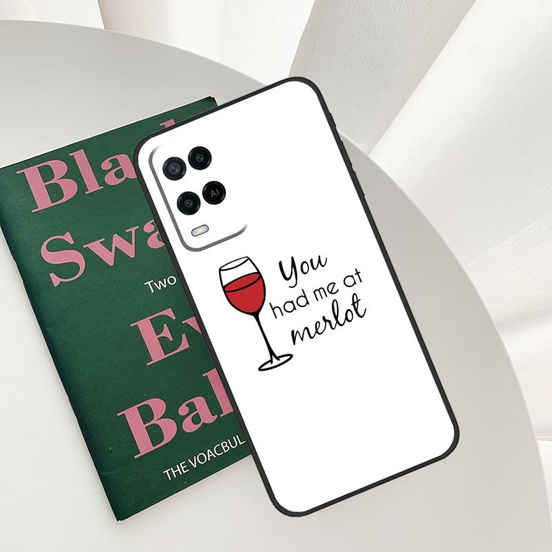 Red Wine Glass For OPPO A98 A78 A18 A38 A58 A5 A6 Pro A15 A17 A57 A16 A76 A96 A54 A74 A94 A40 A60 A80 Case