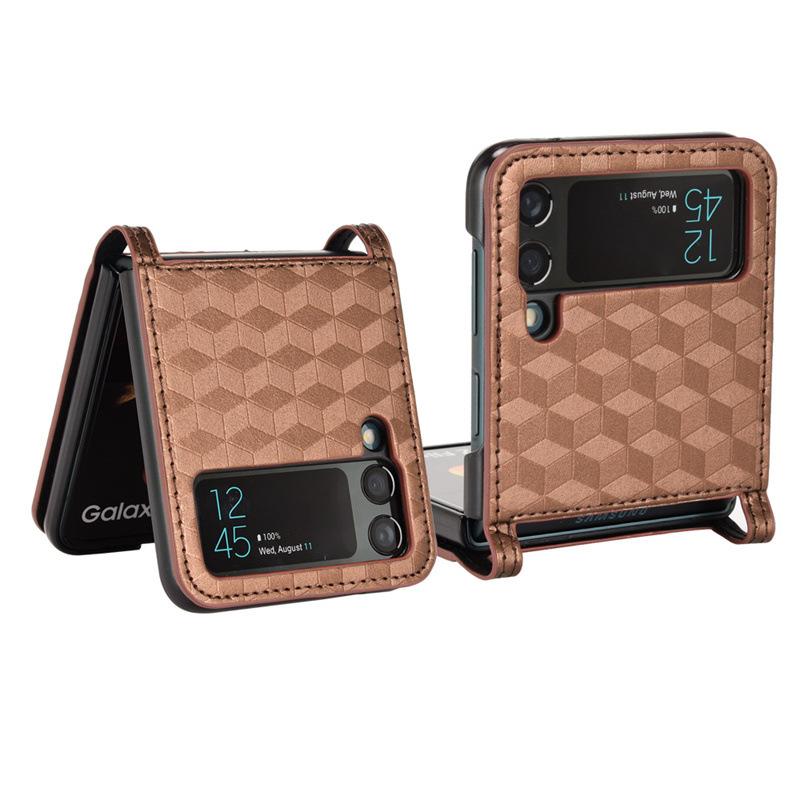 Противоскользящий кожаный чехол с карманом для карт для Samsung Galaxy Z Flip 3 Flip4 Flip 4 5g Flip3 без отпечатков пальцев