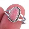 Natural Rhodochrosite Gemstone Handmade 925 Solid Sterling Silver Ring S.9 h8T04