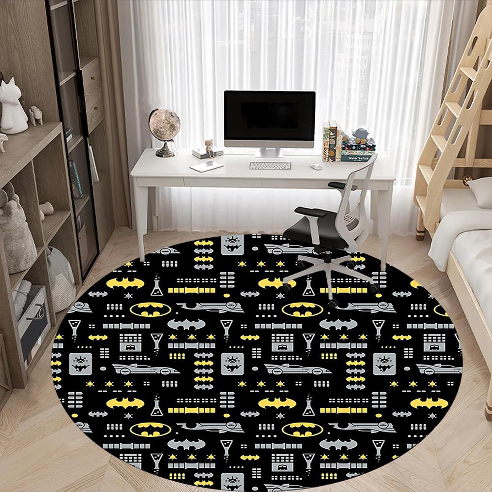 1pc Batman Office Round Area Rug, Under Office Chairs Bedroom Living Room Home Decor, Room Deco, Available in Various Sizes068