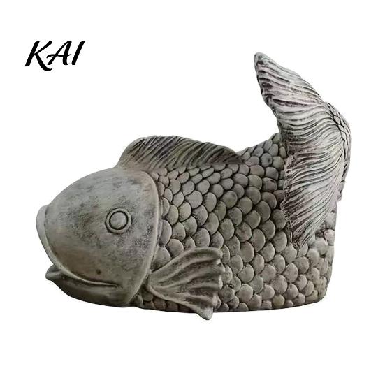 Easy Install Pipe Cover Fish Shape Rainwater Diverter, Decorative Gutter Downspout Statue, Functional Garden Statue Outdoor Sculpture for Patio