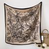 Twill 90 Silk Scarf Simulation Silk Printing Universal Square Scarf For All Seasons