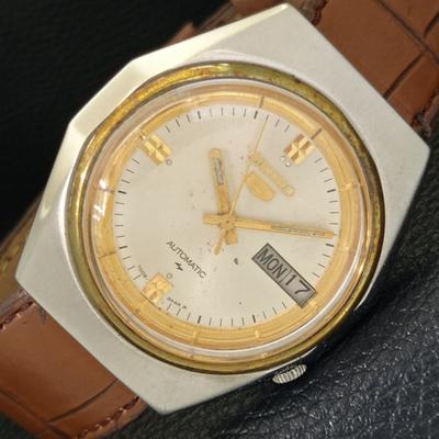 ЯПОНИЯ ВИНТАЖ SEIKO 5 АВТОМАТИЧЕСКИЕ 7009A МУЖСКИЕ ОРИГИНАЛЬНЫЙ ЦИФЕРБЛАТ ЧАСЫ a702368-5