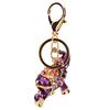 Genuine Rhinestone Elephant Keychain Fashion Drop Design Shiny Accessory for Women Car Key Holder Bag Ornament Elegant Appearance