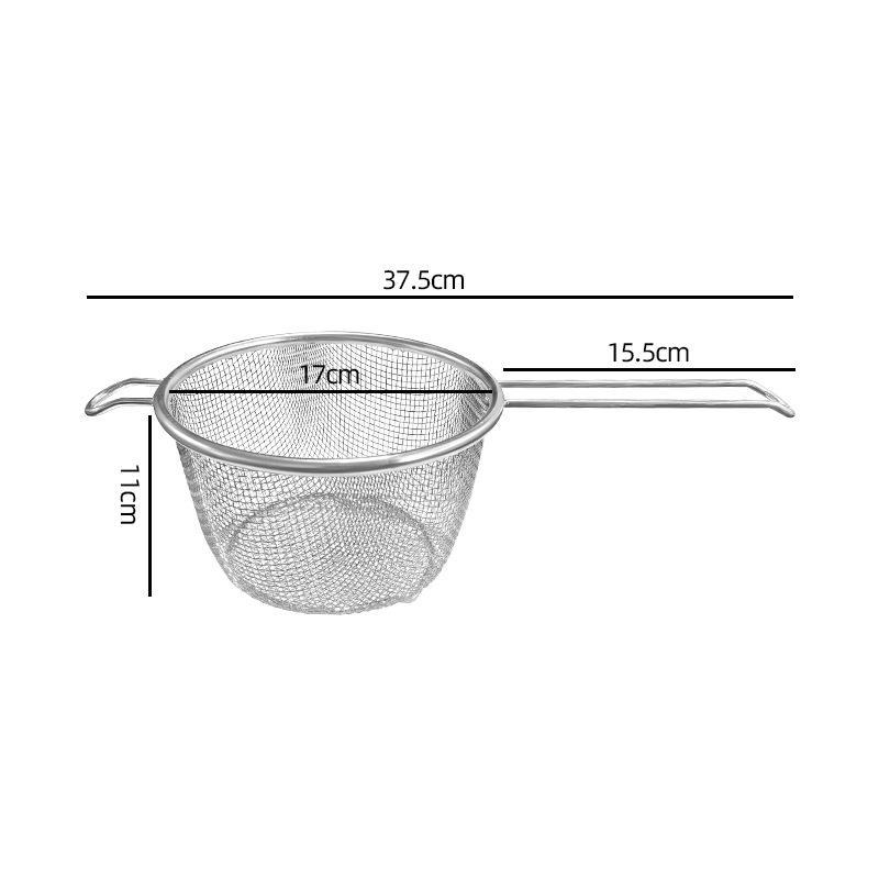 Stainless Steel Mesh Strainer Fine Mesh Durable Handle For Home Kitchen Noodle Frying Draining