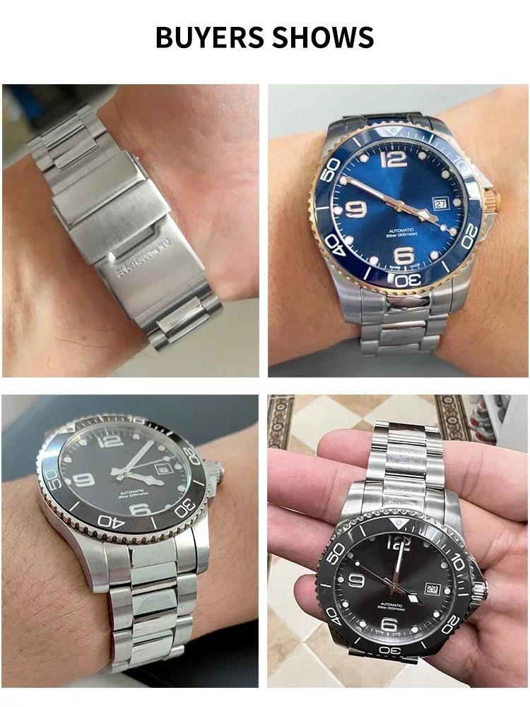 Для Longines Conquest Антиаллергенный Дайверский Ремешок для Часов 21 мм L3.781.4 Раскладывающаяся Застежка Мужской L3.782.4 L3.740 со Сменным Ремешком для Часов