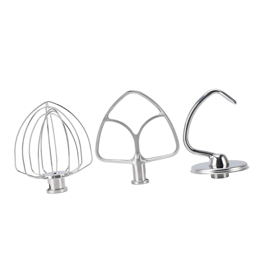 3Pcs Stand Mixer Attachment Stainless Steel Flat Beater Dough Hook Wire Whip Tilt Head Stand Mixer Accessories for