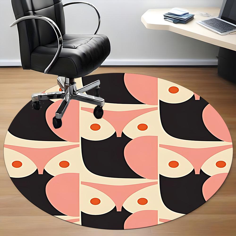 1pc Bust Pattern Office Round Area Rug, Indoor Mat Suitable For Office, Under Office Chairs Bedroom Living Room Home Decor, Room Deco 164