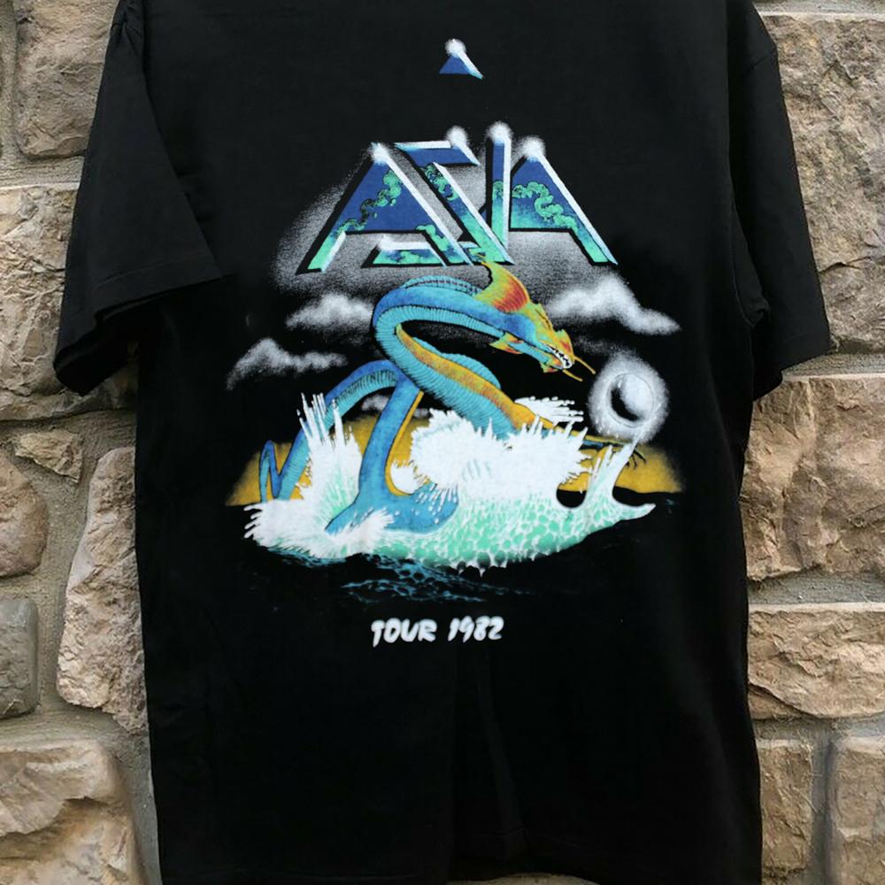 Asia Band 1982 Tour Black T-shirt Cotton Unisex All Sizes S To 5Xl JJ2913