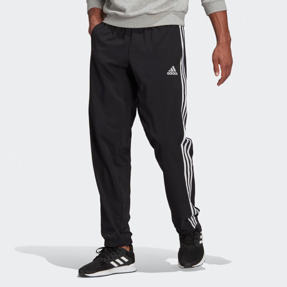 adidas Полосатые свободные прямые тренировочные брюки мужские черные GK8982