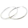 [I3736] - Silver Hoop Earrings 'Choréographie' Silver (rhodium-plated) - 5 Cm 2 Mm