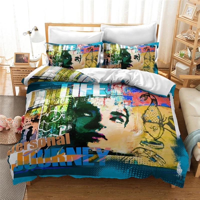 City Street 3d Printed Bedding Set Popular Hip Hop Graffiti Duvet Cover Set Comforter Cover Pillowcase Queen King Digital Printi