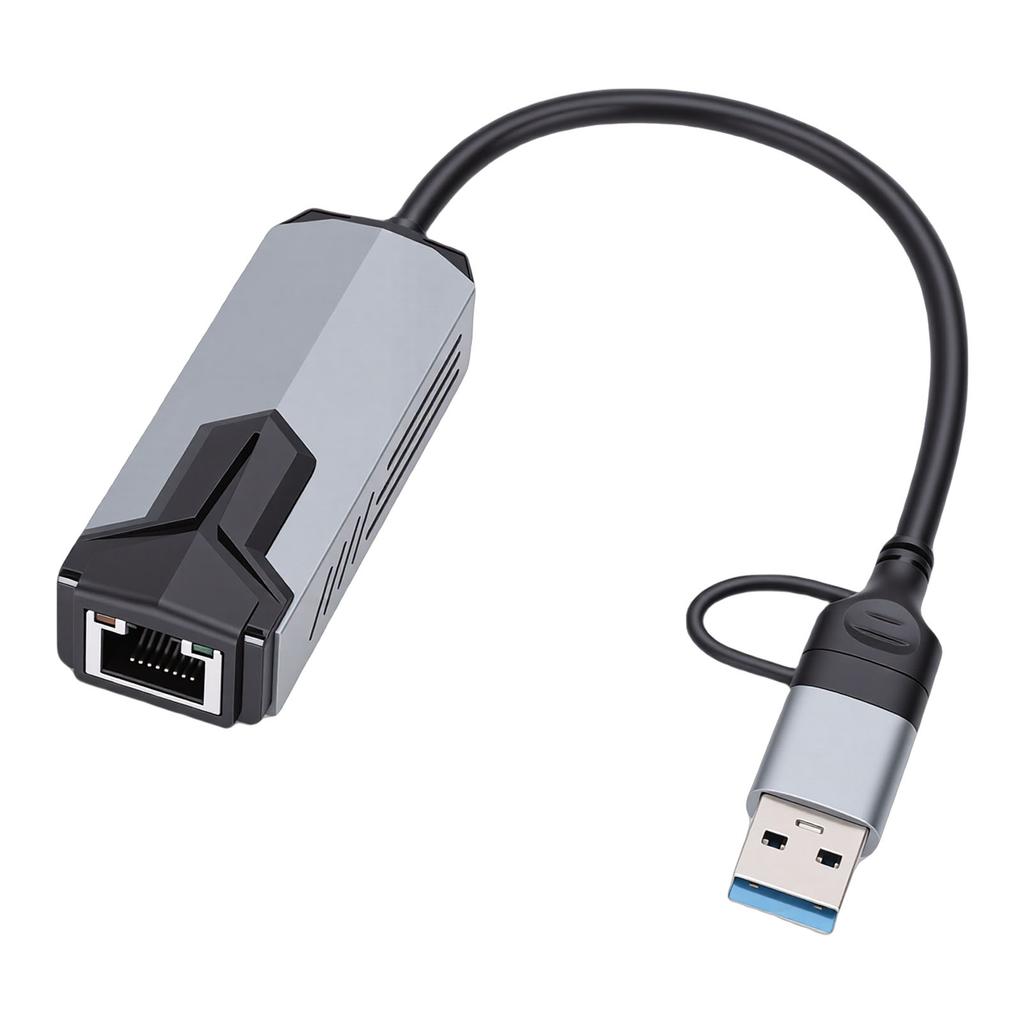USB C and USB A to Ethernet Adapter 5Gbps High Speed Type C to RJ45 Network Converter for Laptop Tablet