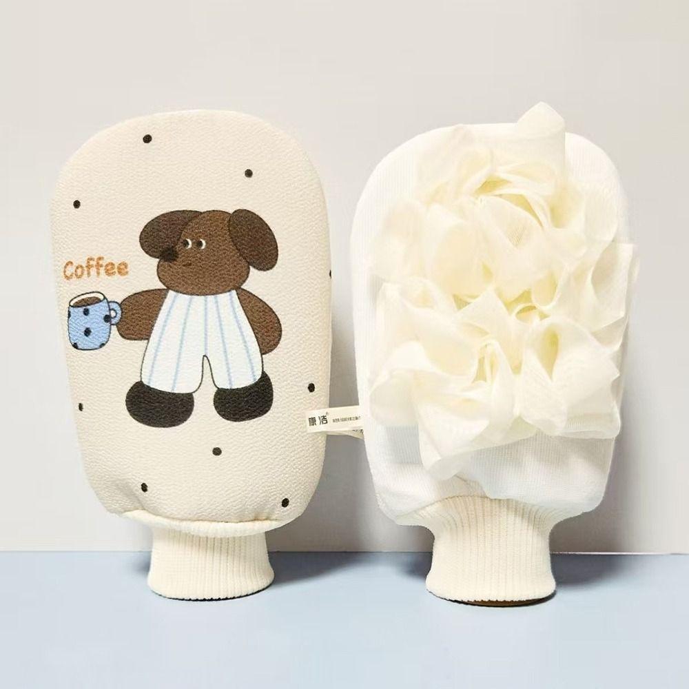 2-in-1 Bath Towel Mud Removal Bathing Cleaning Gloves Creative Bath Flower  Bathroom Spa
