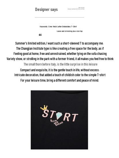 Женская летняя хлопковая футболка свободного кроя с вышивкой, большого размера, с коротким рукавом, стиль 6313