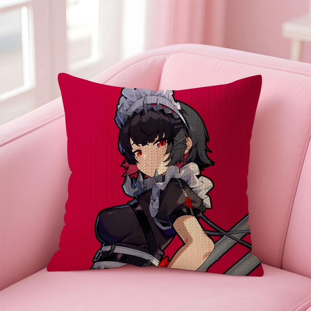 Game ZZenless Zone Zero Cushion Cover Natural Linen Pillow Case DoubleSided Print Decorative Sofa Pillowcase Home Decor Gift