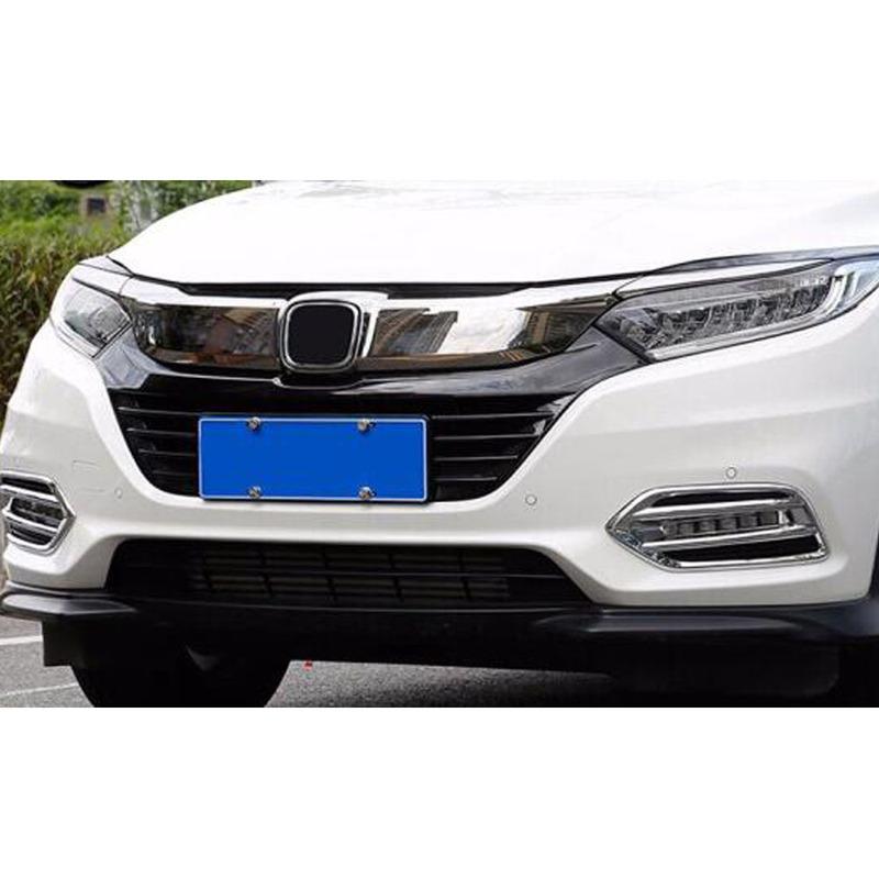 Car Parts Body Front Head Fog Light Lamp Detector Frame Stick ABS Chrome Cover Trim For Honda HRV HR-V Vezel