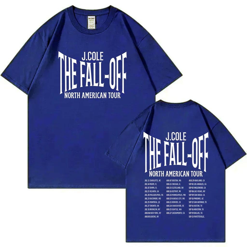 Rapper J Cole The Fall Off Tour 2026 Print T Shirt Harajuku Hip Hop Short Sleeve Tshirt Men Women Casual Fashion Loose Tshirts