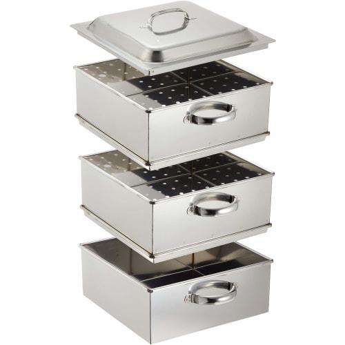 EBM 18-8 Commercial Square Steamer 30cm 2 Tiers