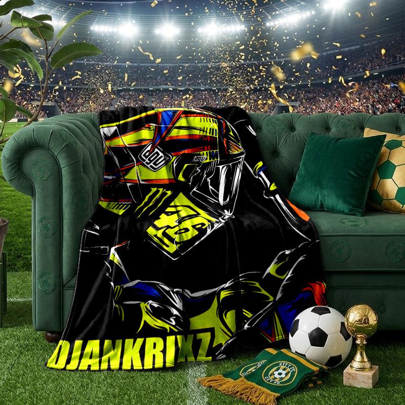 Valentino Rider Throws Blanket Flannel Blankets Plush for Couch Bed Gifts for Men Women Travel picnic blanket Christmas fan gifts